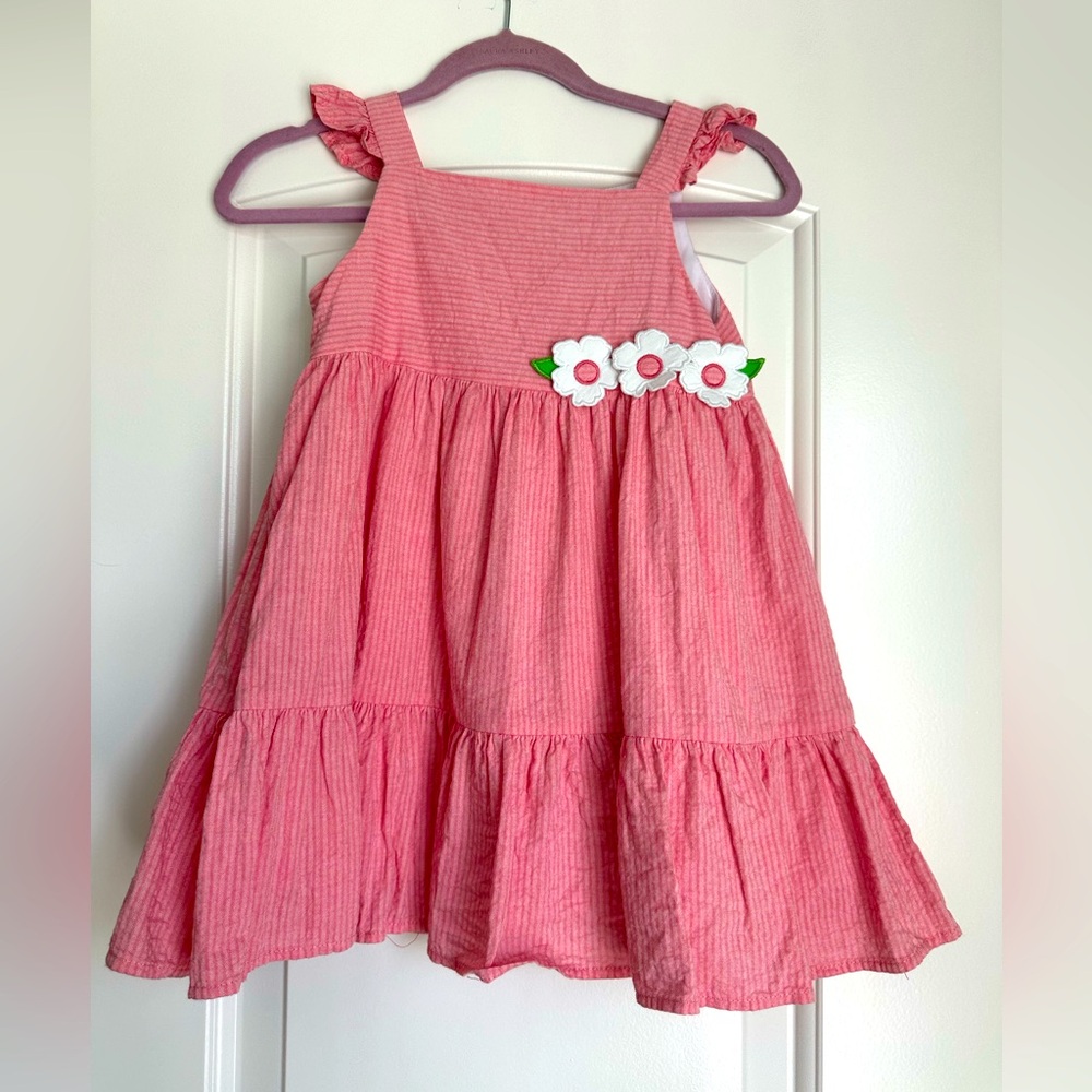 Florence Eiseman Pink Kids Dress with Floral Accents